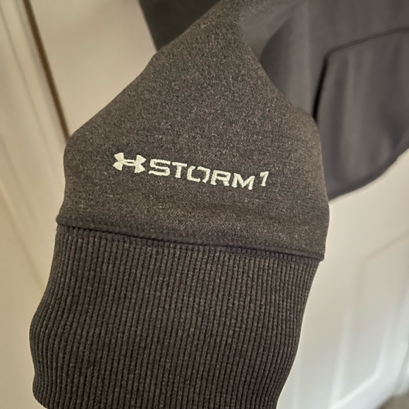 Under Armour Storm 1 Gray Hoodie with Teal Logo - Picture 6 of 8